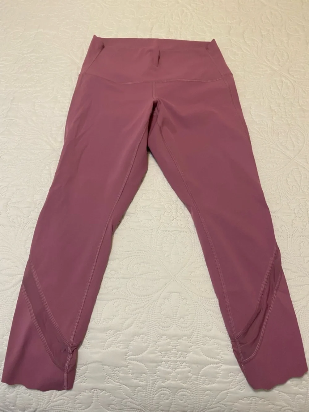 lululemon athletica Wunder Under Scalloped Hem High Rise Crop 23” Vintage Plum